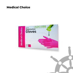 Medical Choice Pink Nitrile Gloves w/ ALOE 100/Box