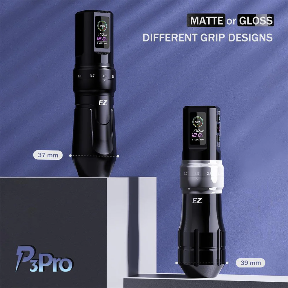 EZ - P3 Pro Wireless Tattoo Machine Gloss Gray - Image 3